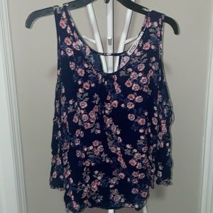 Navy blue floral shirt